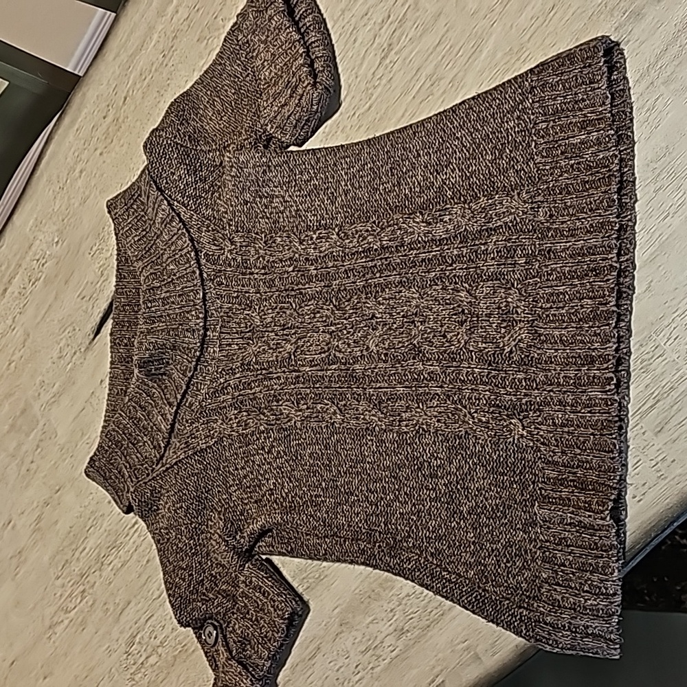 89th and Madison Short Sleeve  Scoop Neck Sweater Brown Size Large